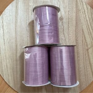 Lavender Paper Raffia Ribbon (set of 5)